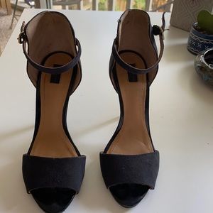 Zara collection black strapped high heel sandals.